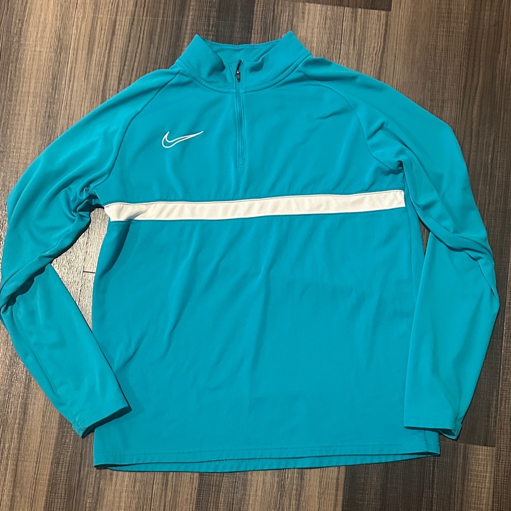 Nike Teal/Aqua Blue Quarter-Zip Top with White Stripe